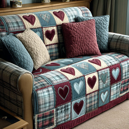 Home Sweet Hearts Quilted Sofa Cover NCU0NT11880