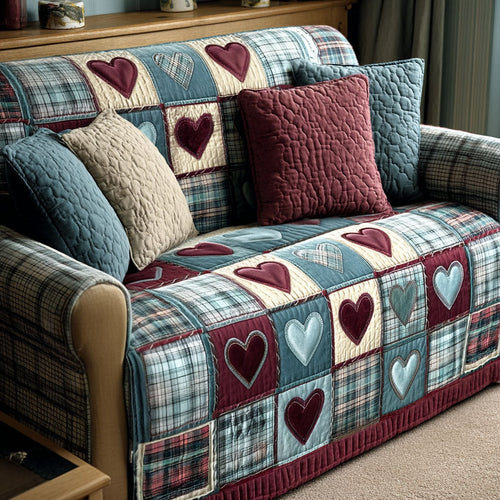 Home Sweet Hearts Quilted Sofa Cover NCU0NT11880