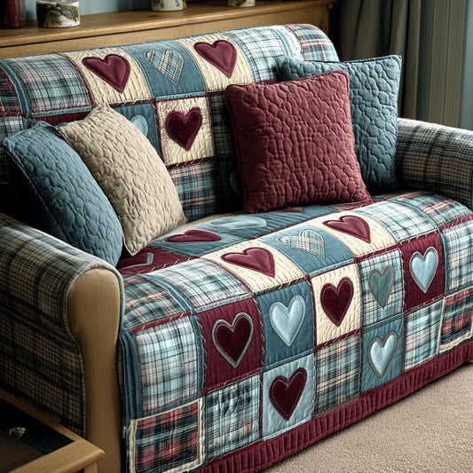 Home Sweet Hearts Quilted Sofa Cover NCU0NT11880