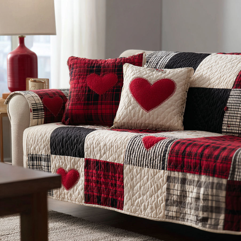 Home Sweet Love Quilted Sofa Cover NCU0NT11881