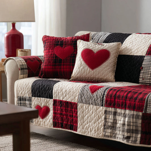 Home Sweet Love Quilted Sofa Cover NCU0NT11881