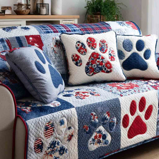 Homebound Paws Quilted Sofa Cover NCU0NT12247