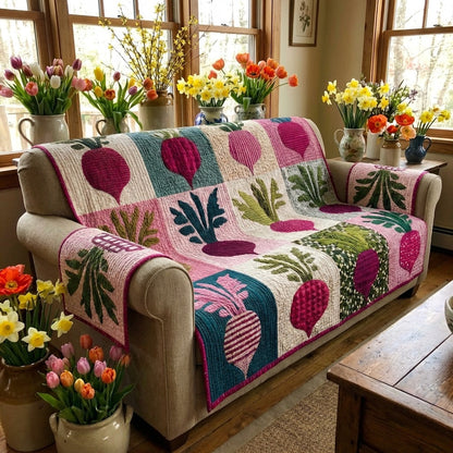 Homestead Beets Quilted Sofa Cover NCU0DV9332