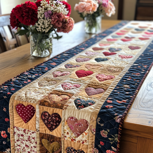 Homestead Heart Quilted Table Runner NCU0VL1765