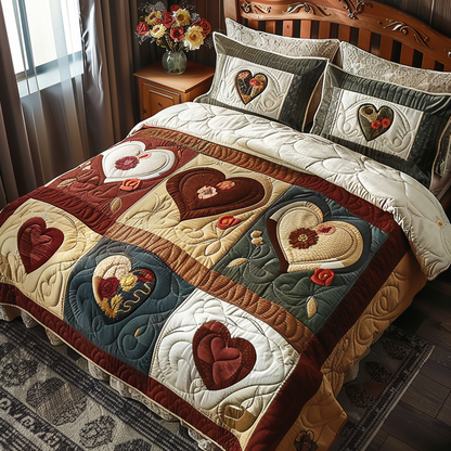 Homestead Hearts 3-Piece Quilted Bedding Set NCU0DV5785