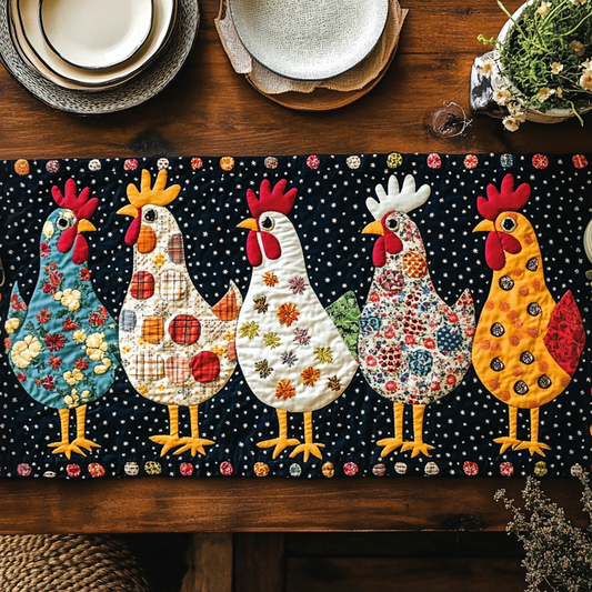 Homestead Hens Quilted Table Runner NCU0VH2821