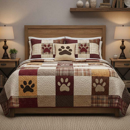 Homestead Paw Charm 3-Piece Quilted Bedding Set NCU0NT11681