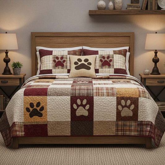 Homestead Paw Charm 3-Piece Quilted Bedding Set NCU0NT11681