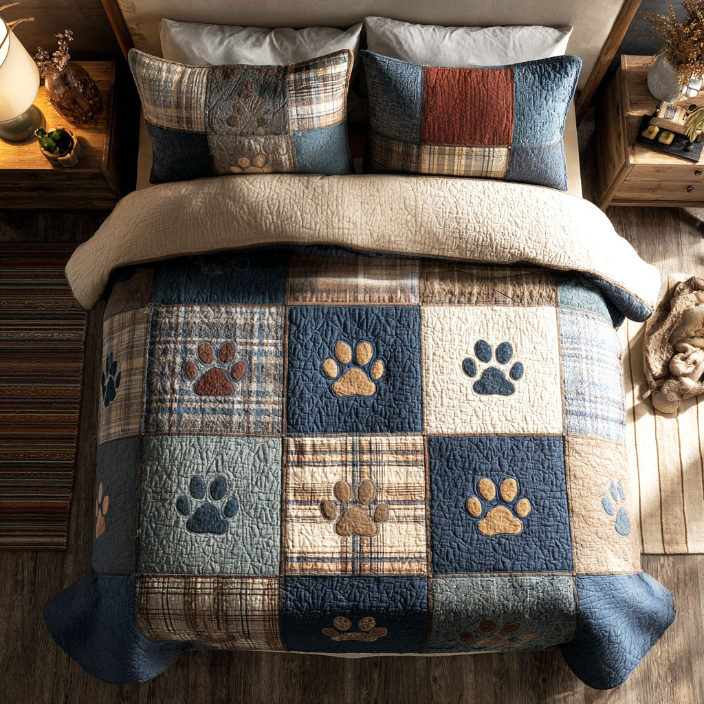 Homestead Paw Dream 3-Piece Quilted Bedding Set NCU0TV1443