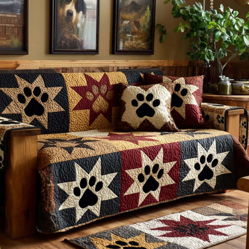 Homey Paw Quilted Sofa Cover NCU0NT11728