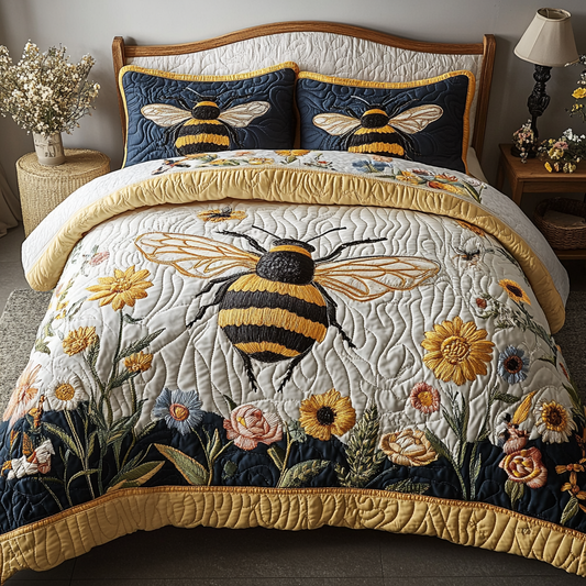 Honey Buzz 3-Piece Quilted Bedding Set NCU0VH4999