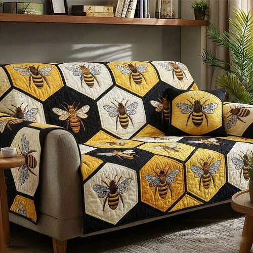 Honey Buzz Quilted Sofa Cover NCU0DK12025