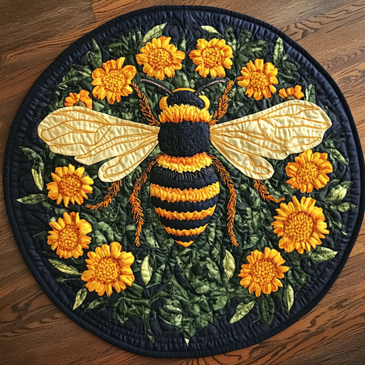 Honey Garden Quilted Round Mat NCU0VH5343