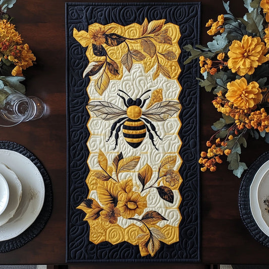 Honey Harvest Blooms Quilted Table Runner NCU0PT3792