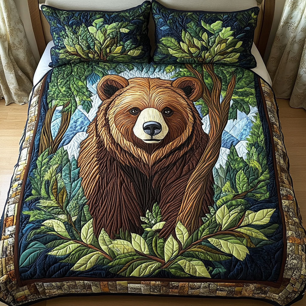 Honey Roamer 3-Piece Quilted Bedding Set NCU0NT2854
