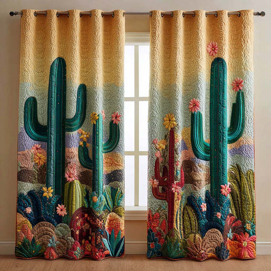 Honey Sky Cactus Garden Quilted Curtains NCU0XD2006