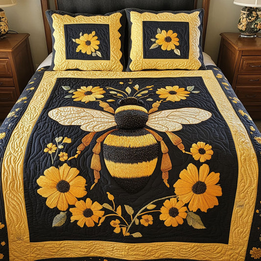 Honey Spark 3-Piece Quilted Bedding Set NCU0NT2829