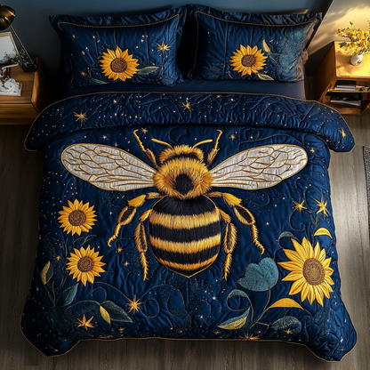 Honey Wings 3-Piece Quilted Bedding Set NCU0DK5007
