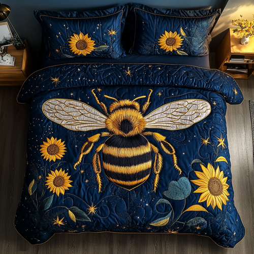 Honey Wings 3-Piece Quilted Bedding Set NCU0DK5007