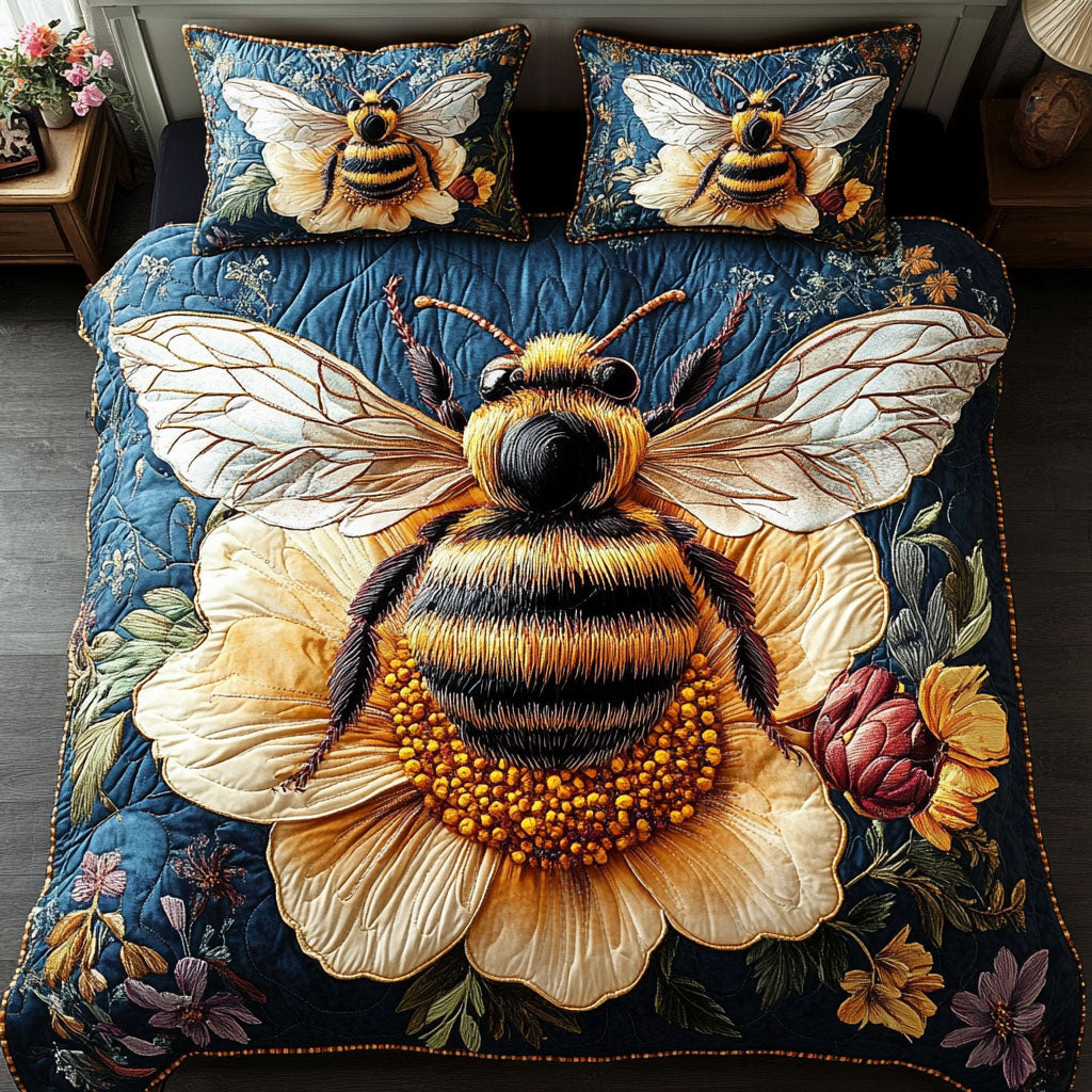 Honeycomb Beauty 3-Piece Quilted Bedding Set NCU0NT3177