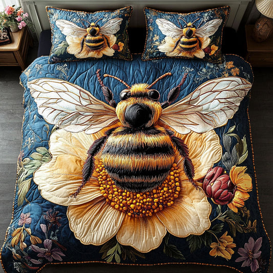 Honeycomb Beauty 3-Piece Quilted Bedding Set NCU0NT3177