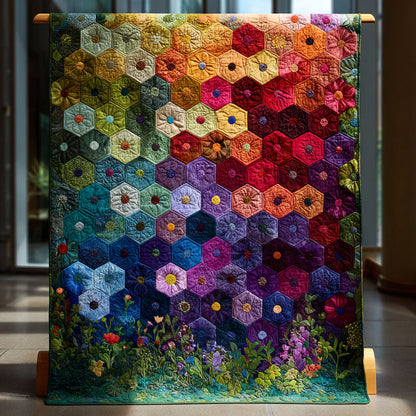 Honeycomb Bloomscape Quilted Blanket NCU0TV098