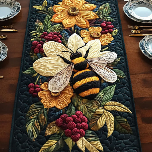 Honeycomb Garden Delight Quilted Table Runner NCU0PT3793
