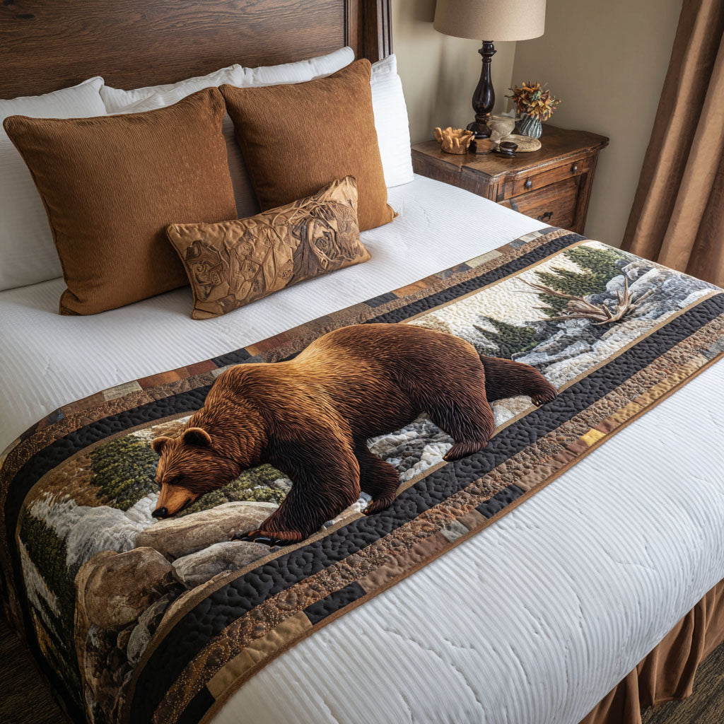 Honeywood Bear Quilted Bed Runner NCU0PT9795