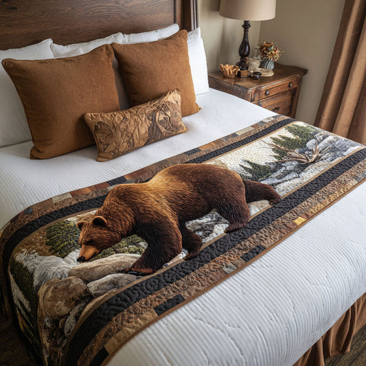 Honeywood Bear Quilted Bed Runner NCU0PT9795