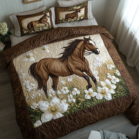 Hoofbeat 3-Piece Quilted Bedding Set NCU0DK6954