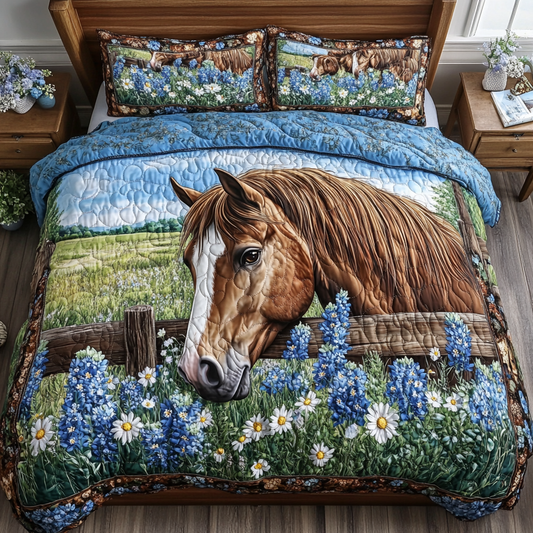 Hoofbeat 3-Piece Quilted Bedding Set NCU0DK7153