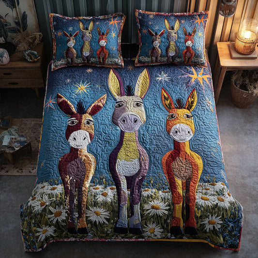 Hoofbeats of Independence 3-Piece Quilted Bedding Set NCU0PT7646