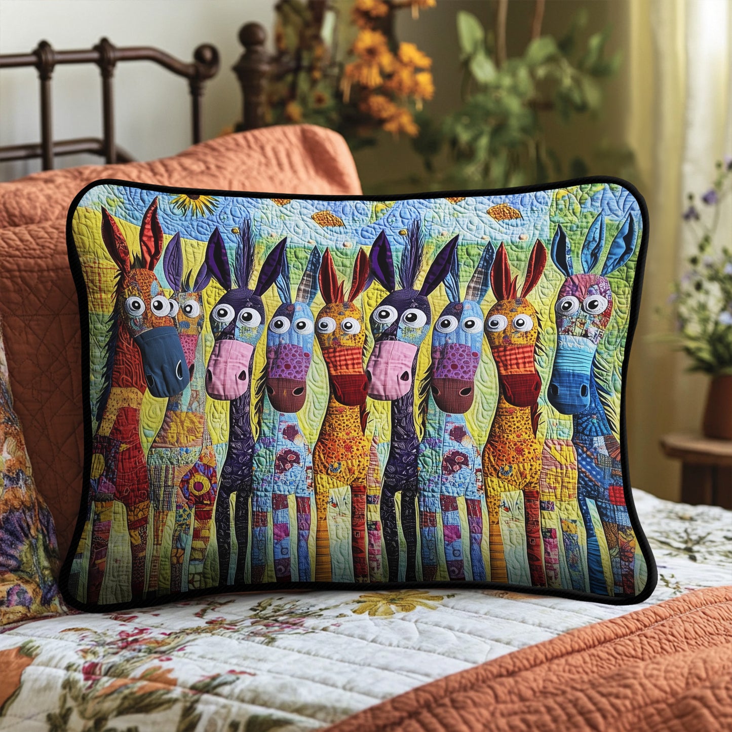 Hoofbeats of Happiness Quilted Bedding Pillow Case NCU0PT6903