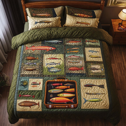 Hook Line Nap Time 3-Piece Quilted Bedding Set NCU0PT5299