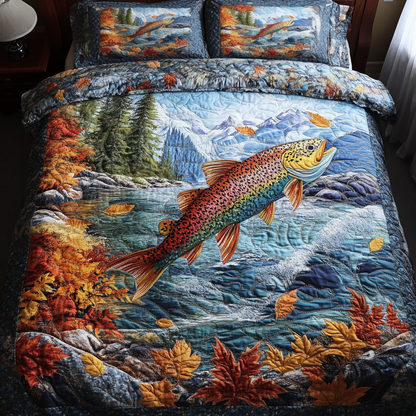 Hook Splash 3-Piece Quilted Bedding Set NCU0DK8160