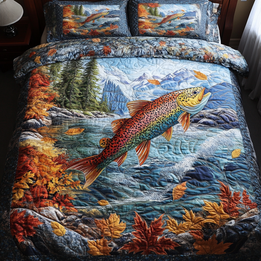 Hook Splash 3-Piece Quilted Bedding Set NCU0DK8160