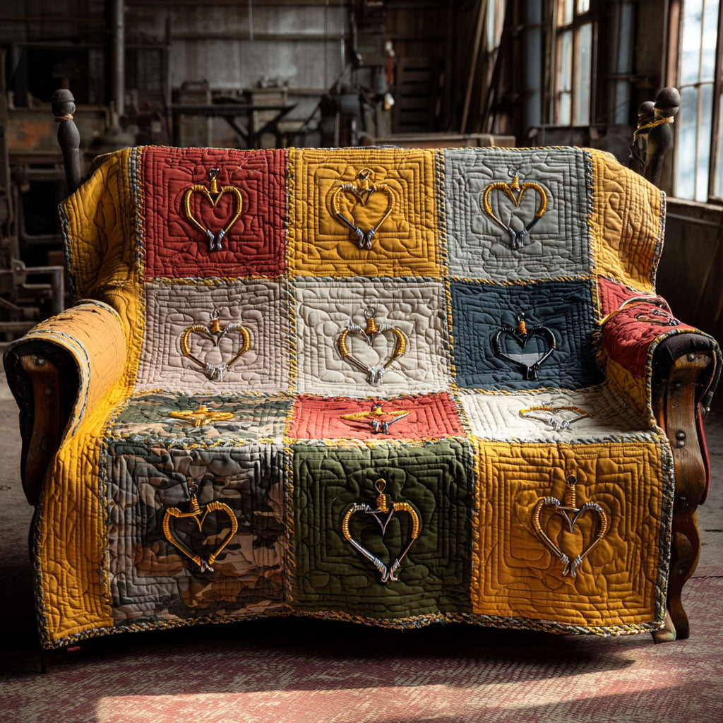 Hook and Line Heritage Quilted Sofa Cover NCU0PT11079