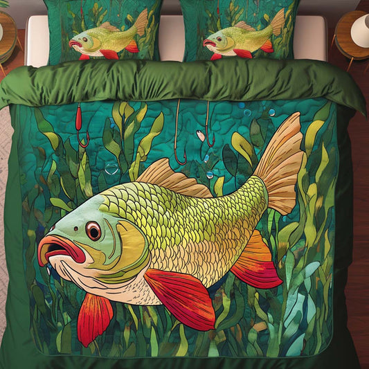Hooked Majesty 3-Piece Quilted Bedding Set NCU0NT7191