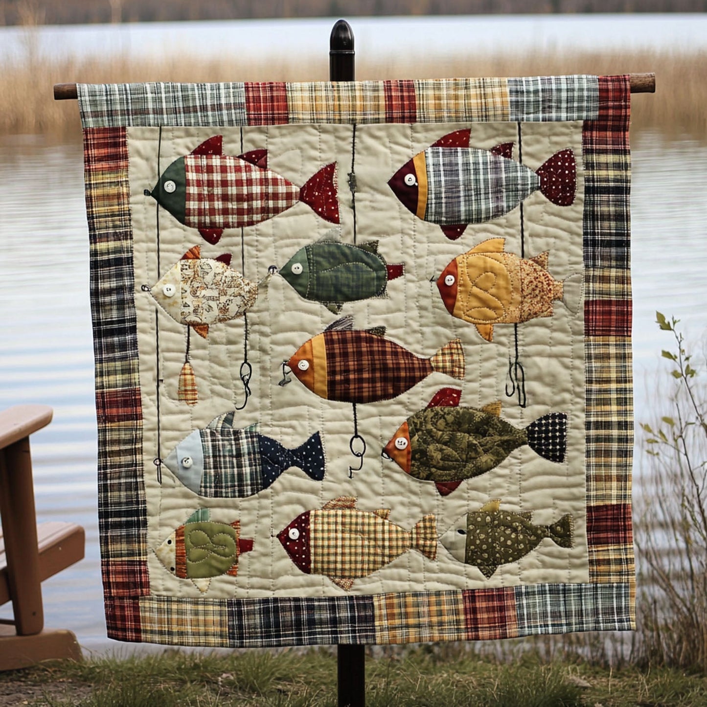 Hooked on Happiness Quilted Blanket NCU0PT6970