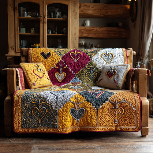 Hooked on Memories Quilted Sofa Cover NCU0PT11080