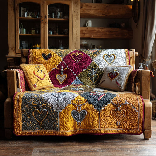 Hooked on Memories Quilted Sofa Cover NCU0PT11080