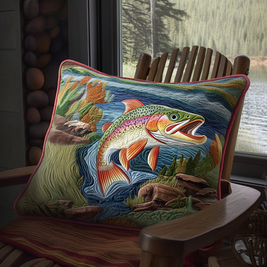 Hooked on Trout Quilted Bedding Pillow Case NCU0PT6999