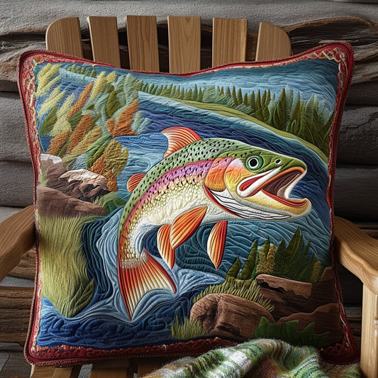 Hooked on Trout Quilted Pillow Case NCU0PT7000
