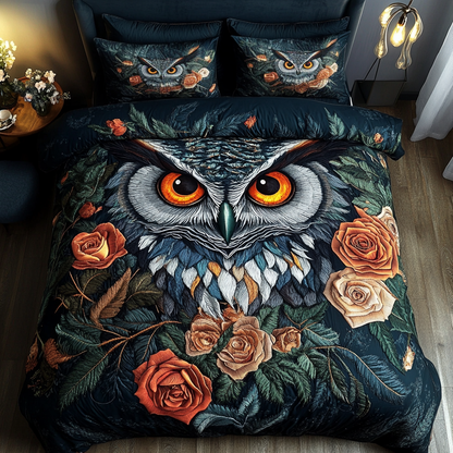 Hoot Haven 3-Piece Quilted Bedding Set NCU0DK2839