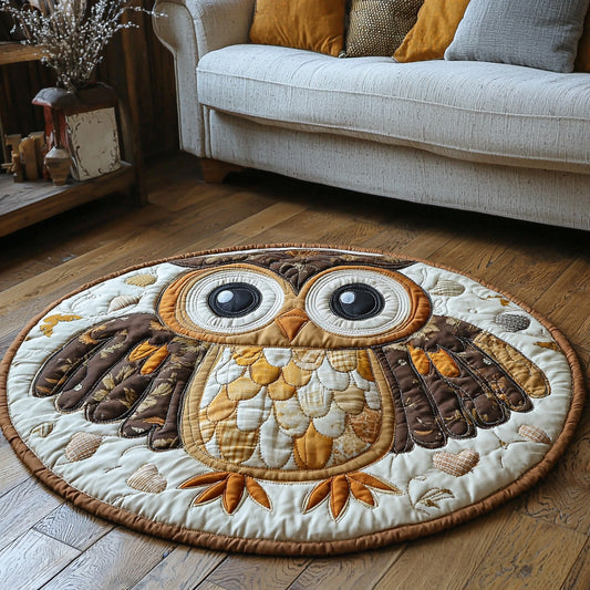 Hoot Hollow Quilted Round Mat NCU0DV6276