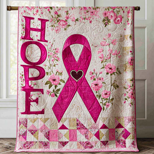 Hope Ribbon Quilted Blanket NCU0NT9562