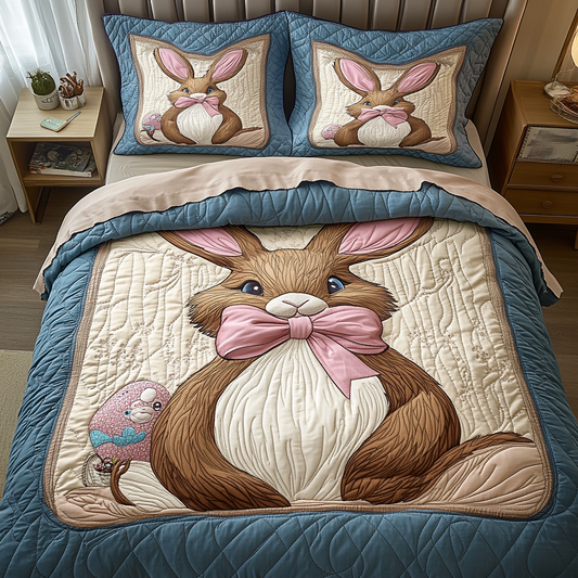 Hopping Charm 3-Piece Quilted Bedding Set NCU0DK5208