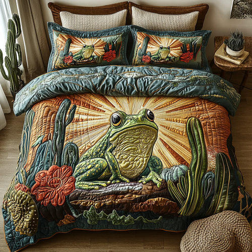 Hopping Dust 3-Piece Quilted Bedding Set NCU0DV5559