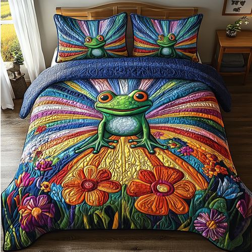 Hoppy Days 3-Piece Quilted Bedding Set NCU0DV3250
