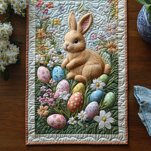 Hoppy Easter Quilted Table Runner NCU0PT4858
